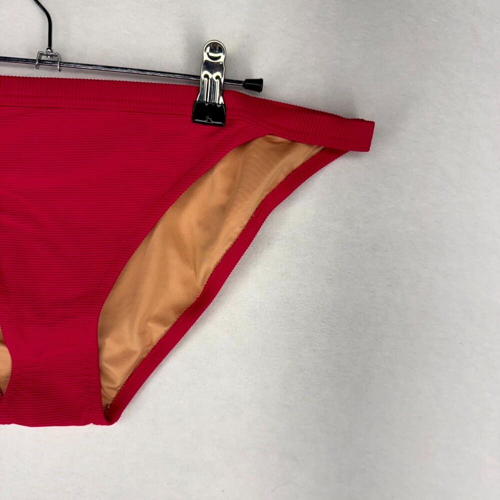 J.Crew Ribbed Bikini Bottoms Bright Pink Ladies Size L NEW BH485 WHI - Picture 4 of 9
